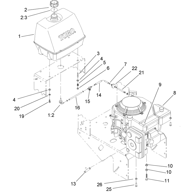 Engine and Fuel System Assembly