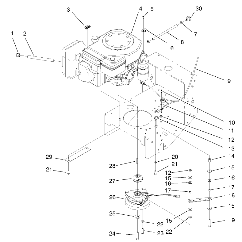Engine and Clutch Assembly