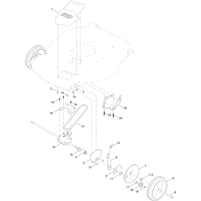 Front Wheel and Height of Cut Assembly