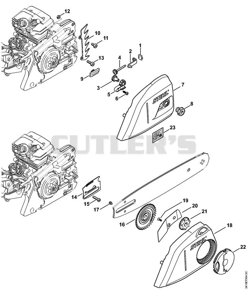 Chain tensioner, Chain sprocket cover
