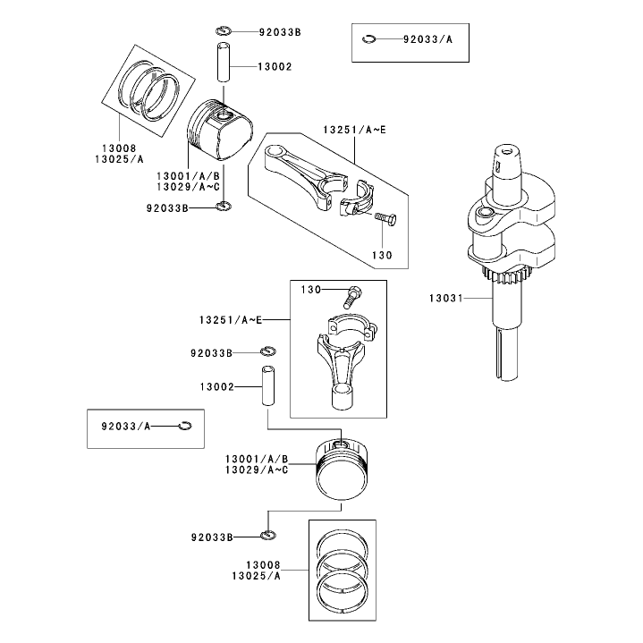PistonCrankshaft Assembly Kawasaki FH500V-ES10