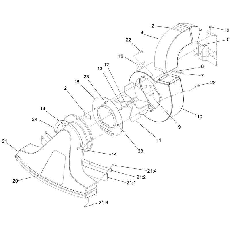 Blower Fan and Snout Assembly