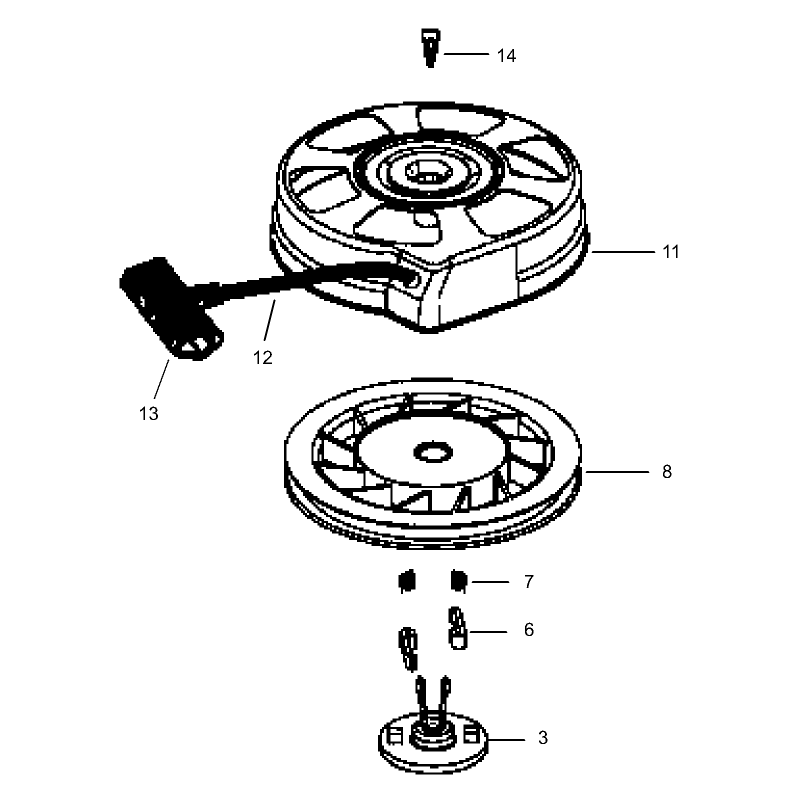 Recoil Starter No 590739 Tecumseh LEV120-361541B