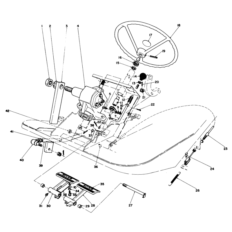 Pedals and Steering Wheel Assembly