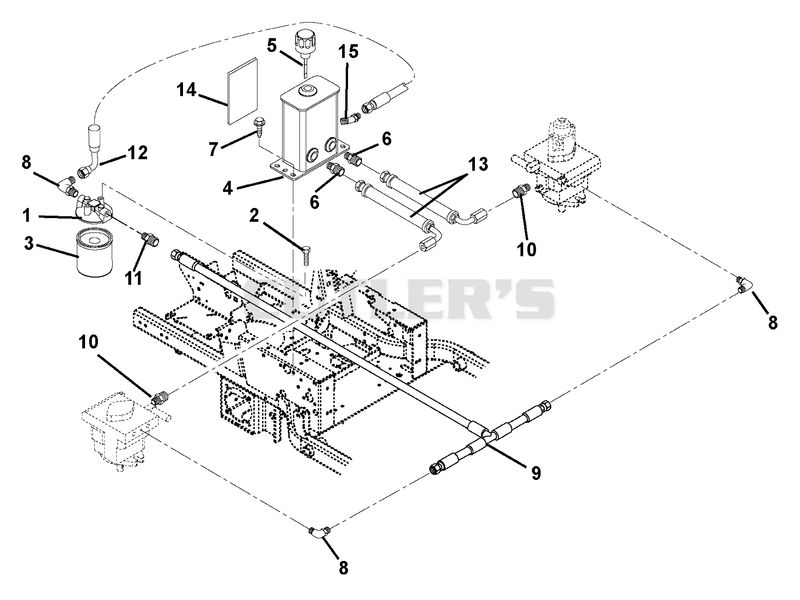 Hydraulic Tank, Filter And Pump To Tank Circuit