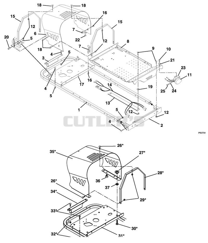 Frame, Hood And Footrest
