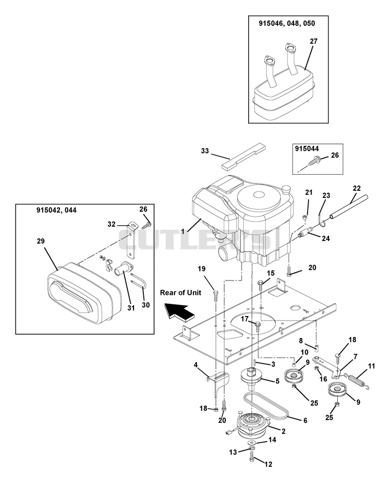 Engine, Exhaust, Belts And Idlers