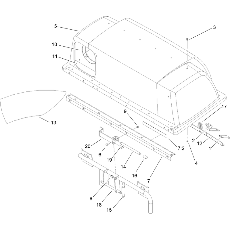 Bagger Top and Hinge Assembly