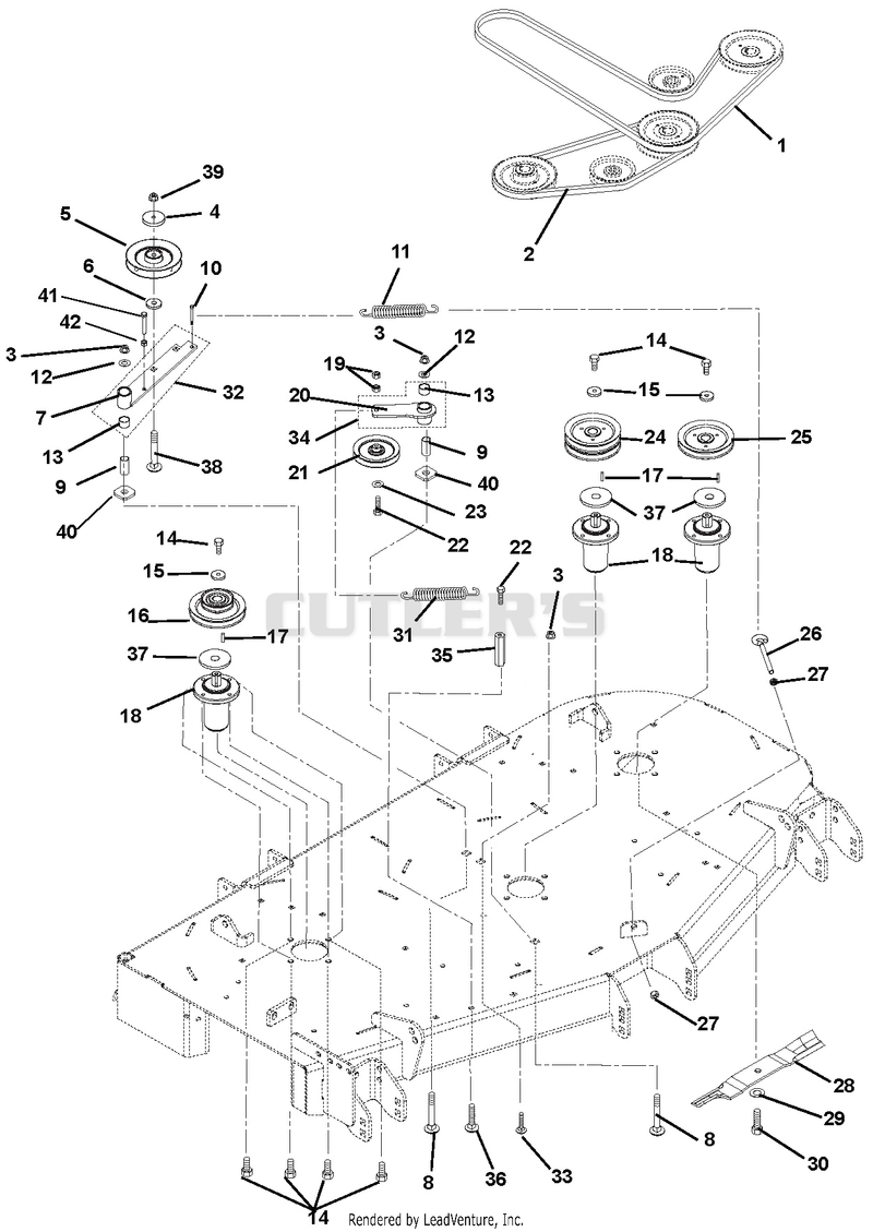 Belts, Spindles, Idlers And Mower Blades