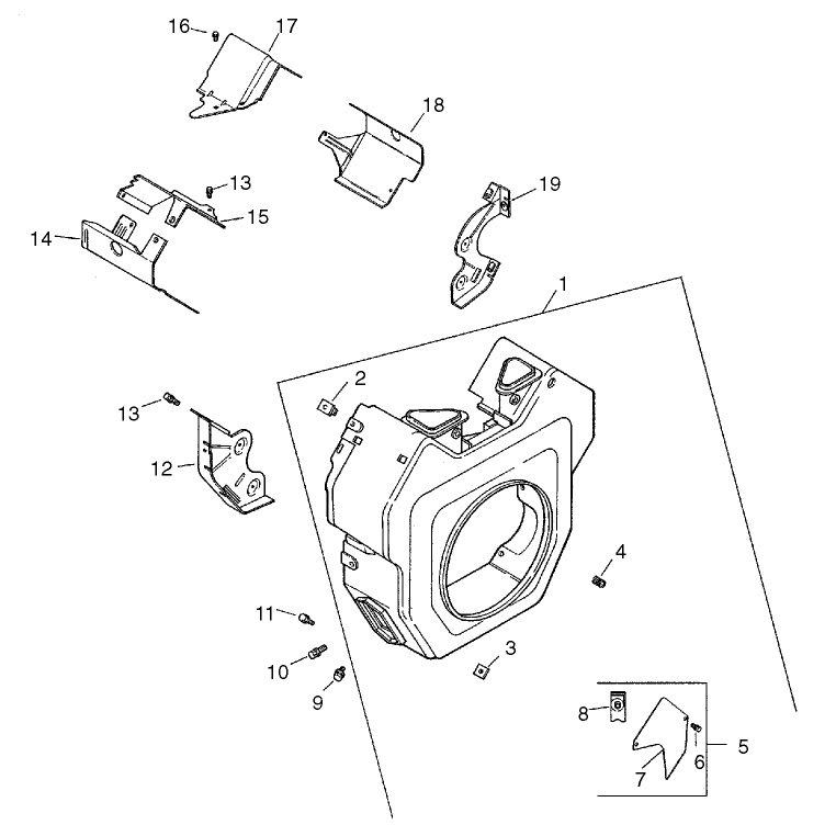 Group 6 Blower Housing and Baffle Assembly Kohler CH25S-68695