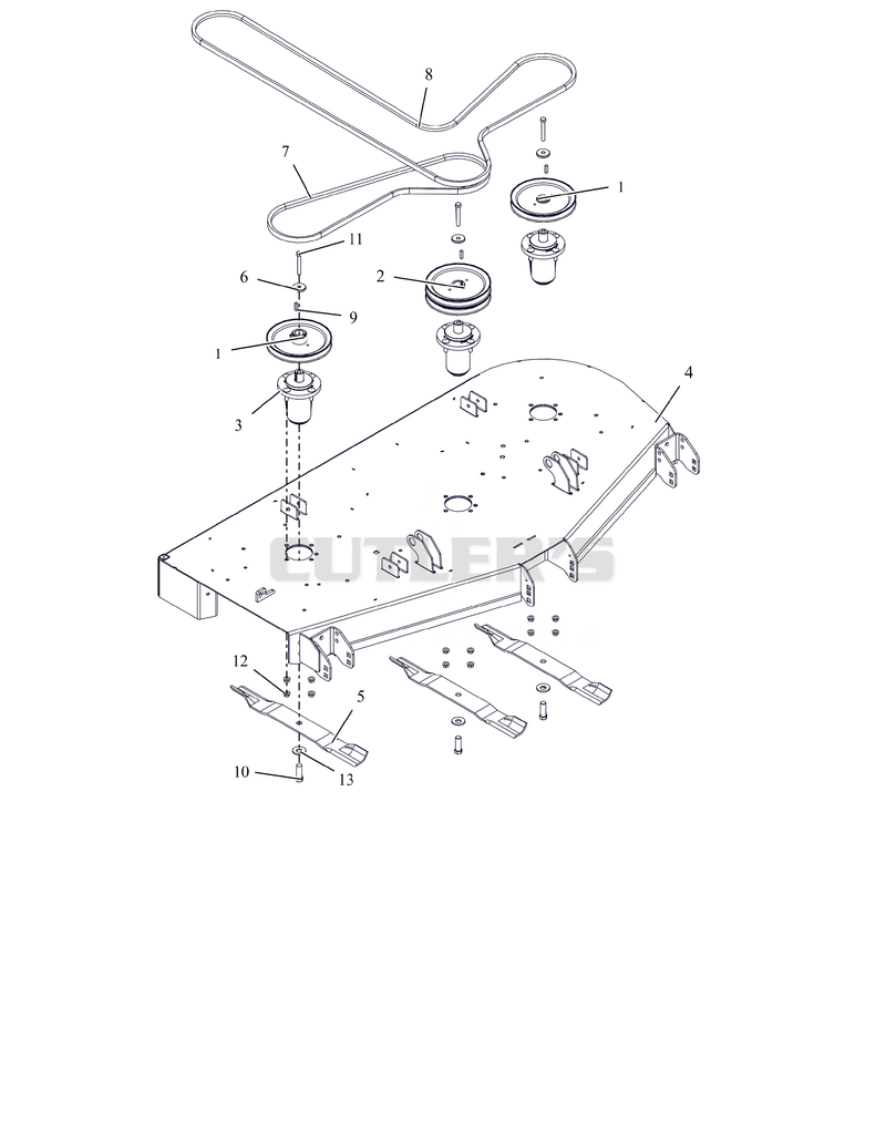 Deck, Belts, Blades And Spindles - 60"