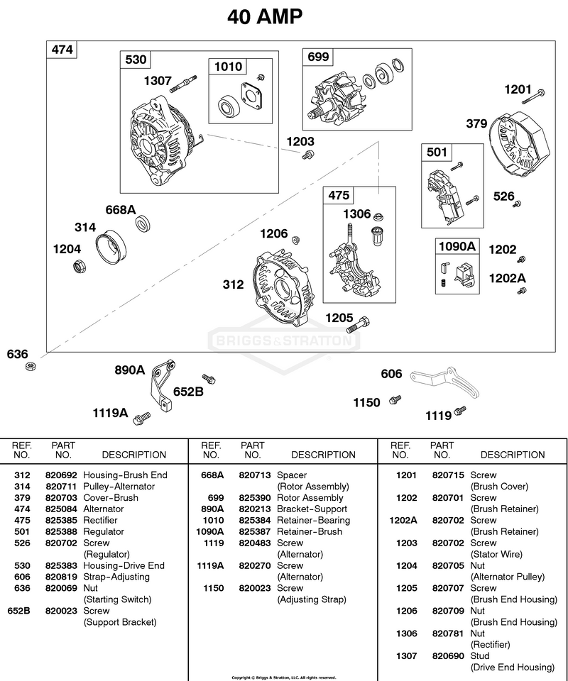 Alternator     40 AMP
