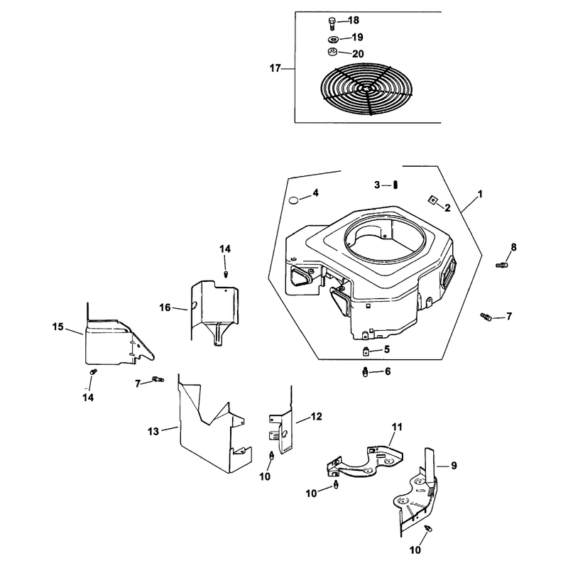 Group 6 Blower Housing and Baffles Assembly