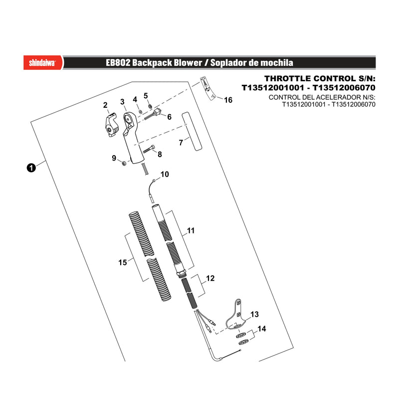 THROTTLE CONTROL S/N: T13512001001 - T13512006070