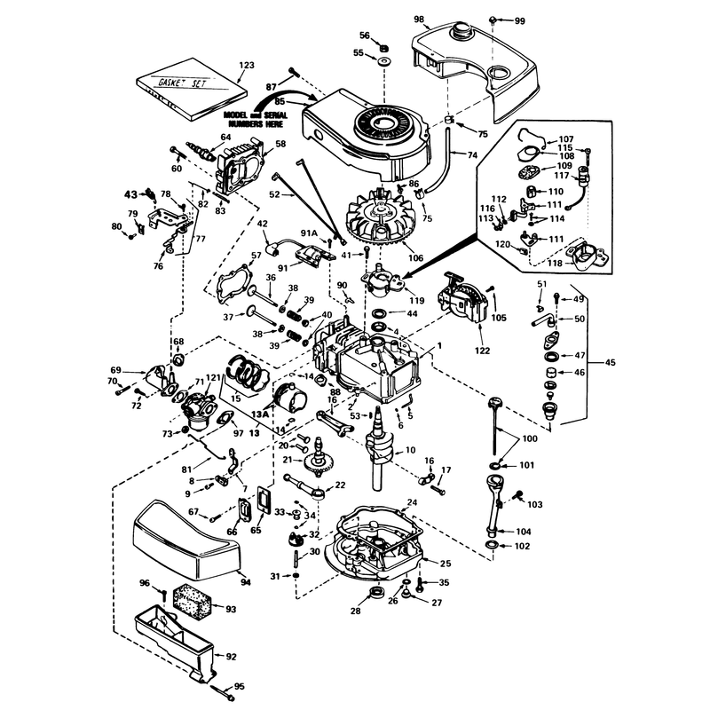 Engine Tecumseh Model No Tnt 100-10076d