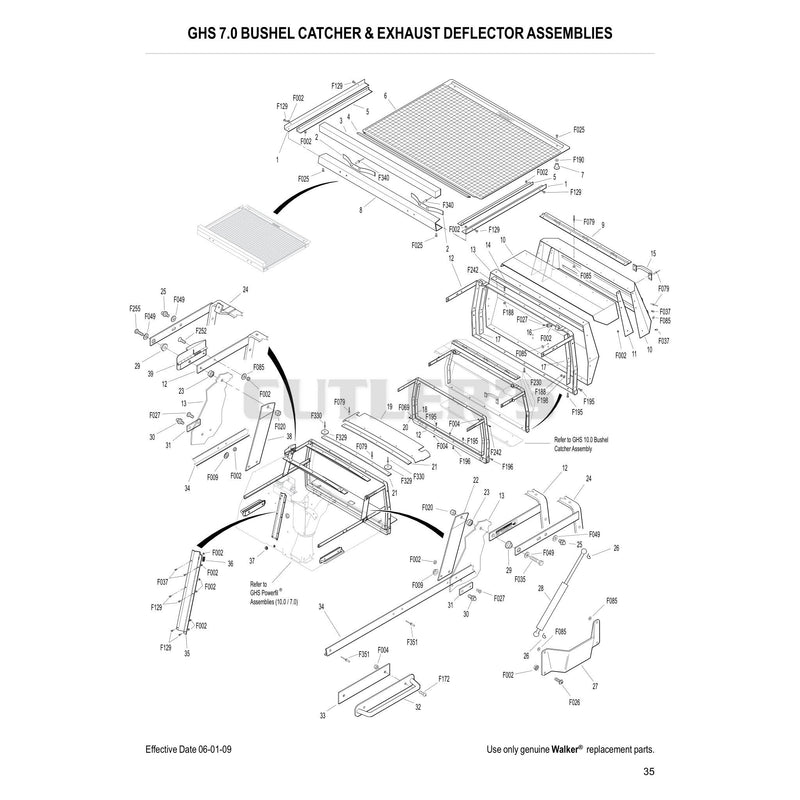 GHS 7.0 Bushel Catcher Exhaust Deflector Assemblies