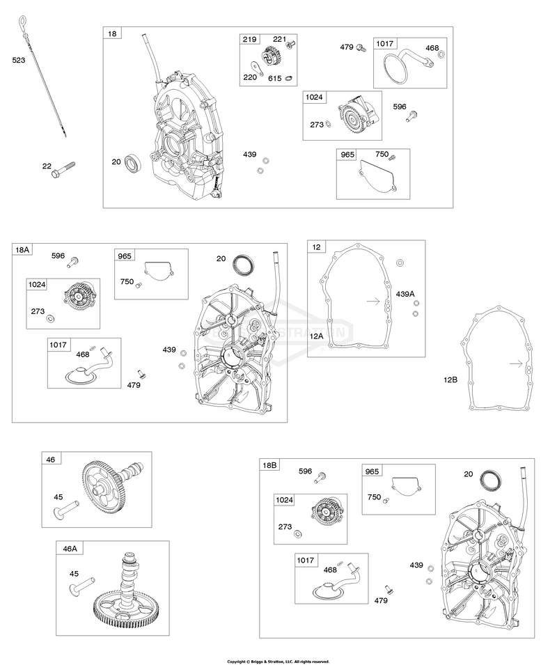 Crankcase Covers, Camshafts
