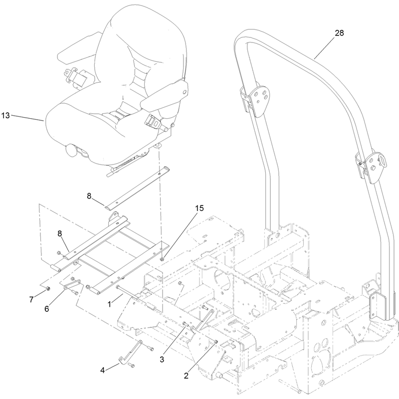Seat and Roll Over Protection System Assembly