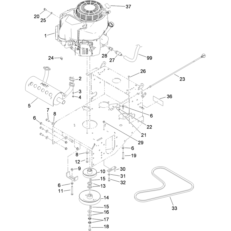 Engine and Exhaust Assembly