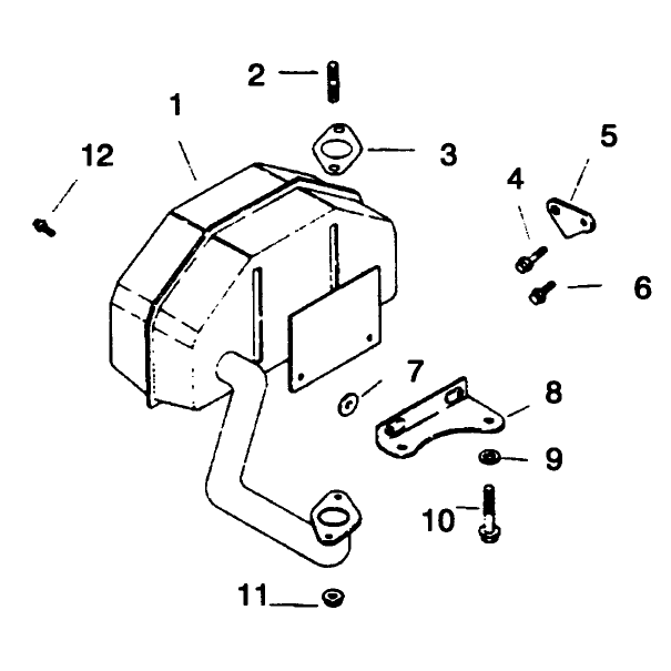 Exhaust Group Engine Kohler Model No Cv125t-1254