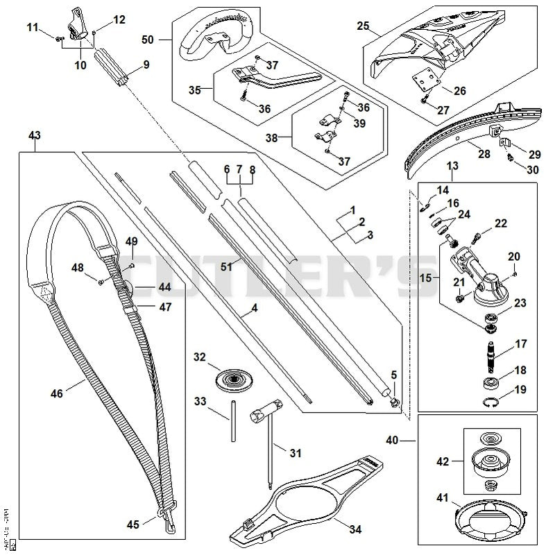 Drive tube assembly, Gear head, Deflector FSA 135 R