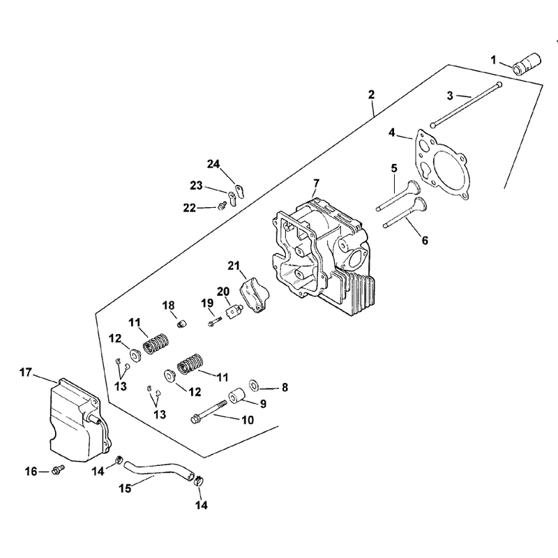 Cylinder Head Valves and Breather Kohler CV13T PS 21524
