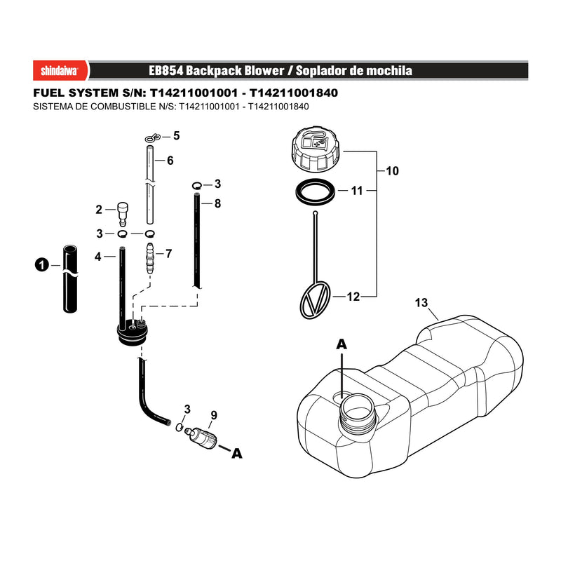 FUEL SYSTEM S/N: T14211001001 - T14211001840