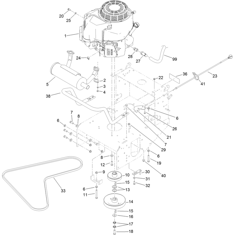 Engine and Exhaust Assembly