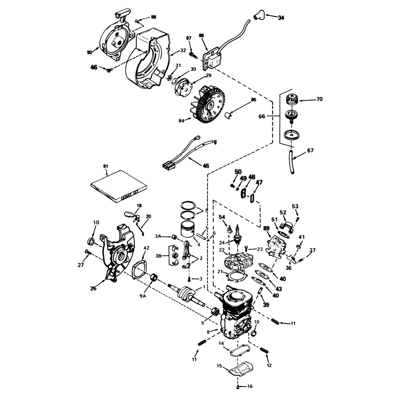 Engine Tecumseh Model No. Ah-600 Type 1623-M (models No. 38115c & 38116c)