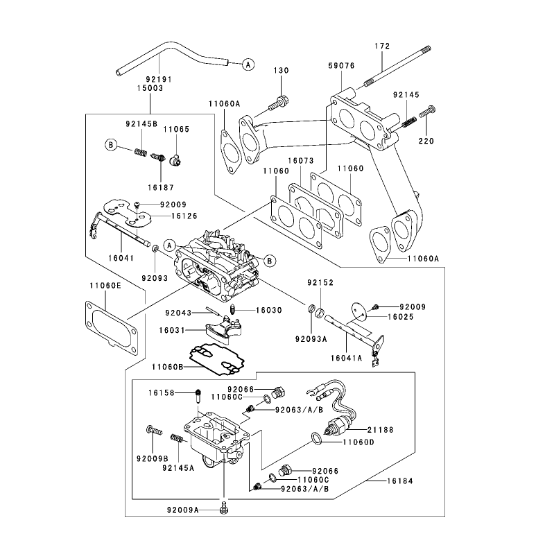 Carburetor Assembly Kawasaki FH721D-AS05