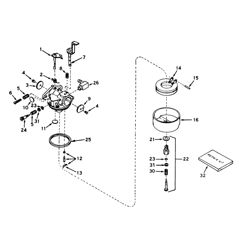 Carburetor No. 631916 (5 H.p. Snowthrower Model No. 38040)
