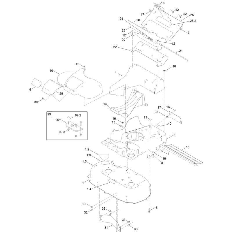 Deck Frame and Chute Assembly
