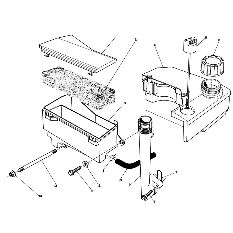 Air Cleaner and Fuel Tank Assembly Model No Vmg6