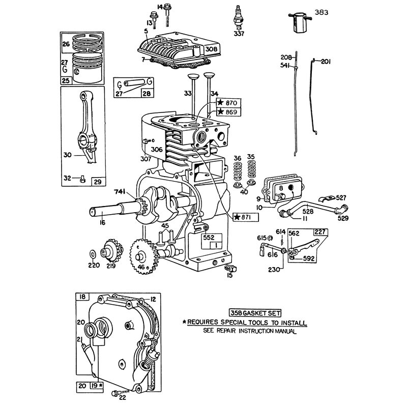 Engine Briggs and Stratton Model No 130202-1640-01