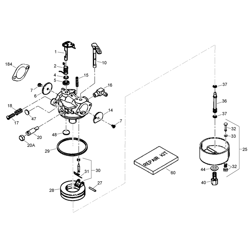 Carburetor Assembly No. 640298  Tecumseh OH195SA-72567G