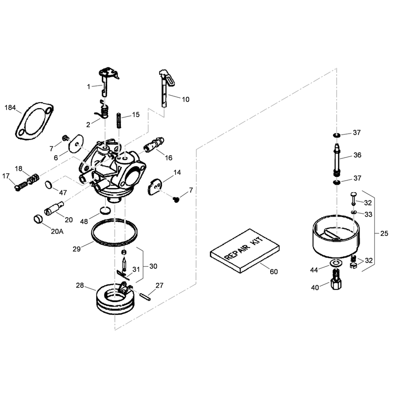 Carburetor Assembly  Tecumseh LH358SA-159625A