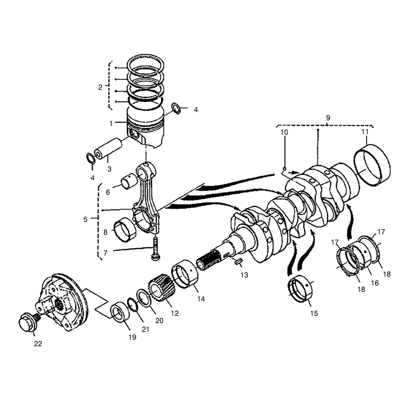 Piston and Crankshaft Assembly