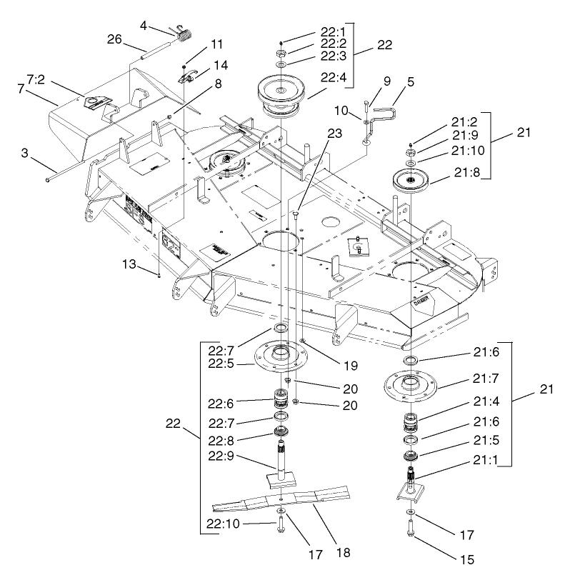 Deck Pulley and Deflector Assembly