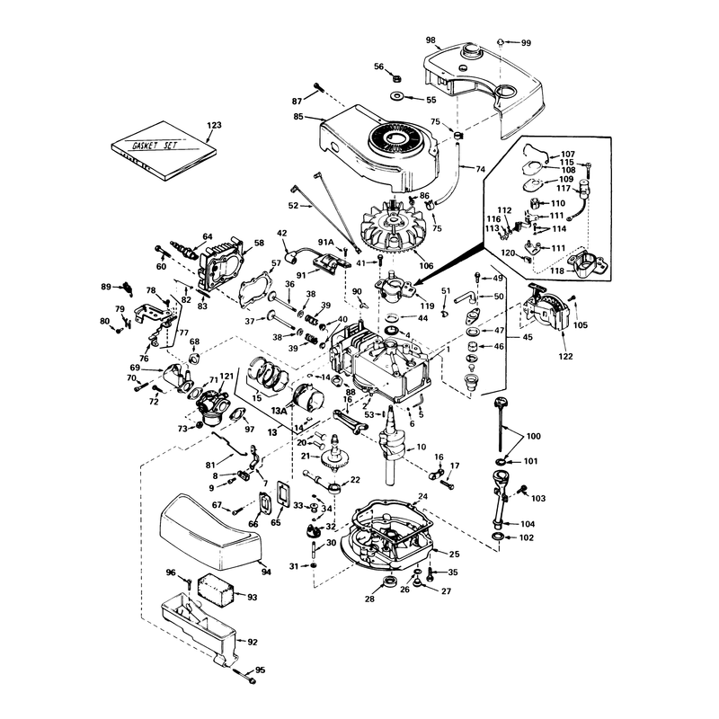 Engine Tecumseh Model No Tnt 100-10070c