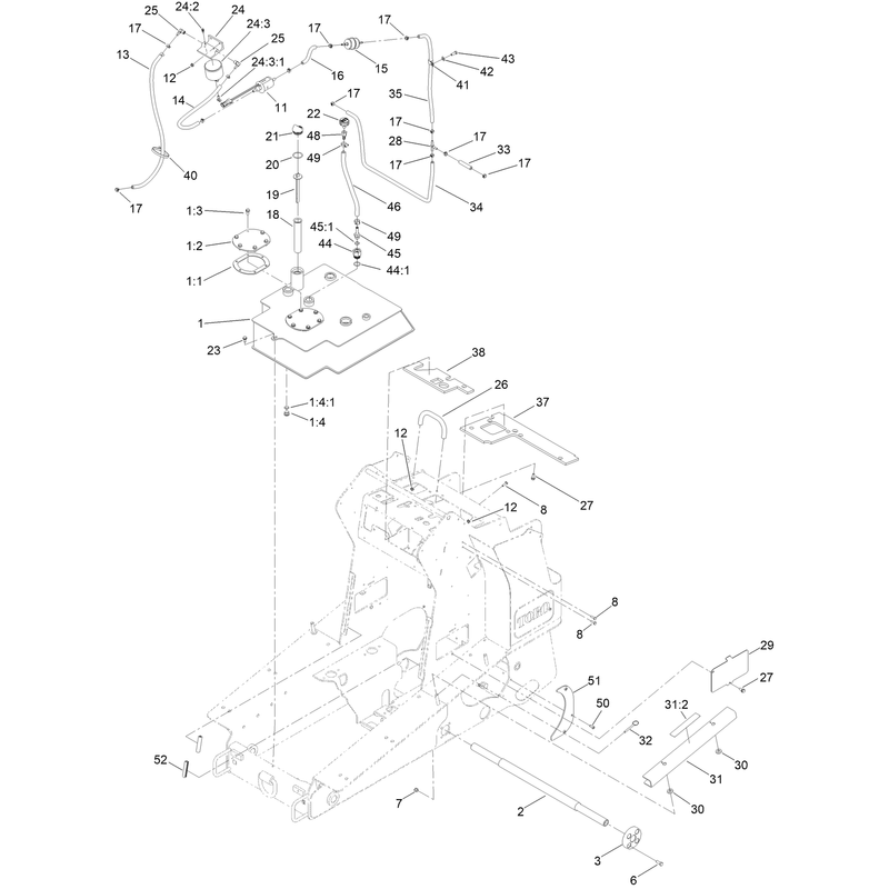 Hydraulic Tank and Track Shaft Assembly