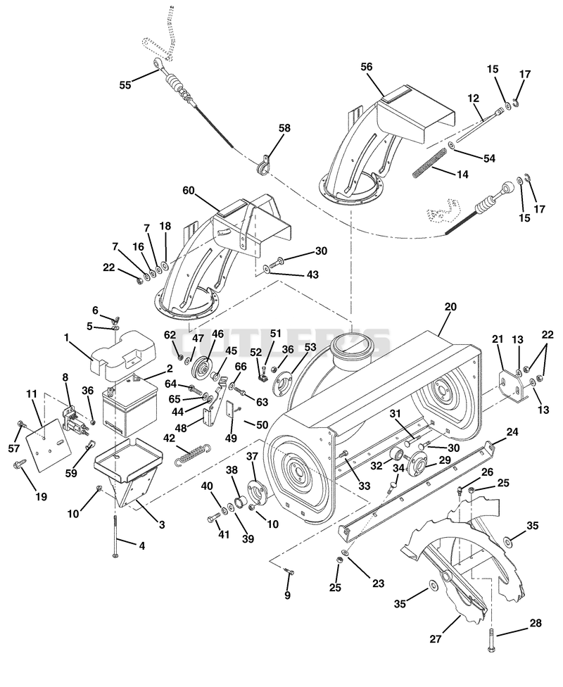 Chute, Auger And Battery