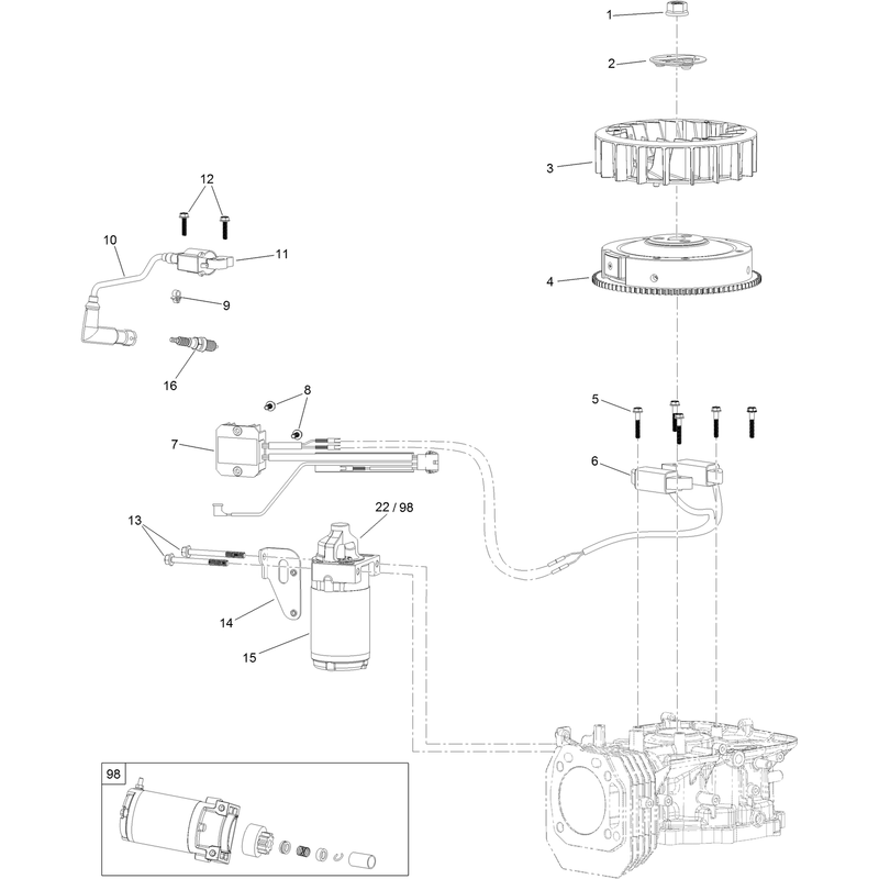 Ignition and Electrical Assembly  Engine Assembly No. 127-9358