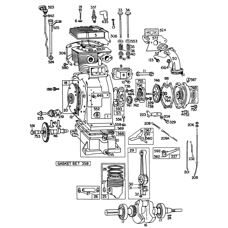 Engine Briggs and Stratton Model No 326437-0262-01