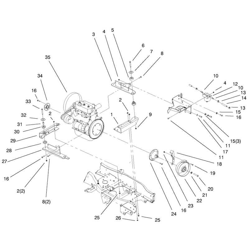 Liquid Cooled Diesel Engine Assembly