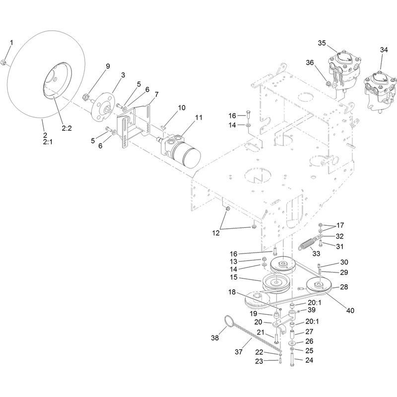 Pump Drive and Engine Pulley Assembly