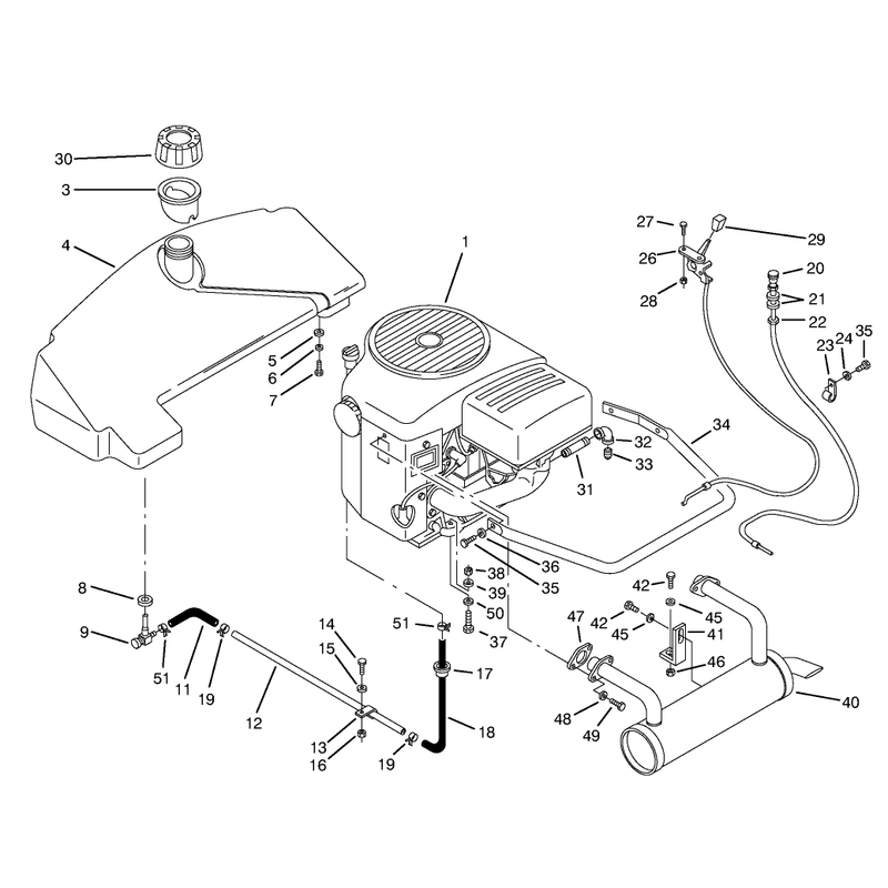 Engine and Fuel System Assembly