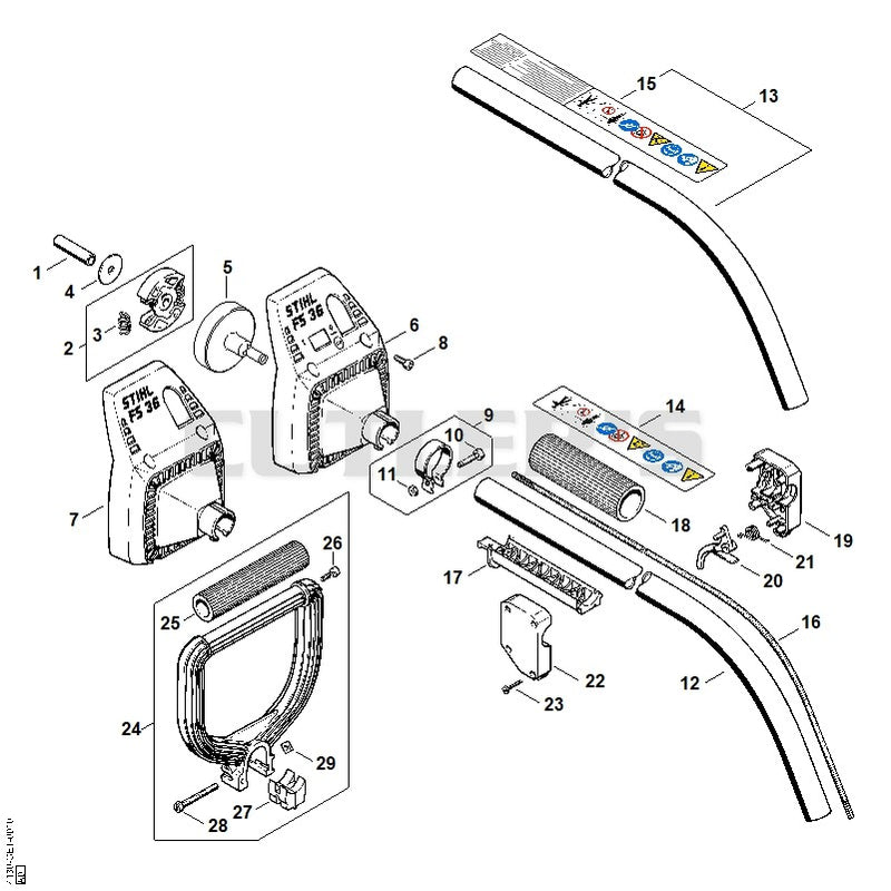 Clutch, Drive tube assembly FS 36