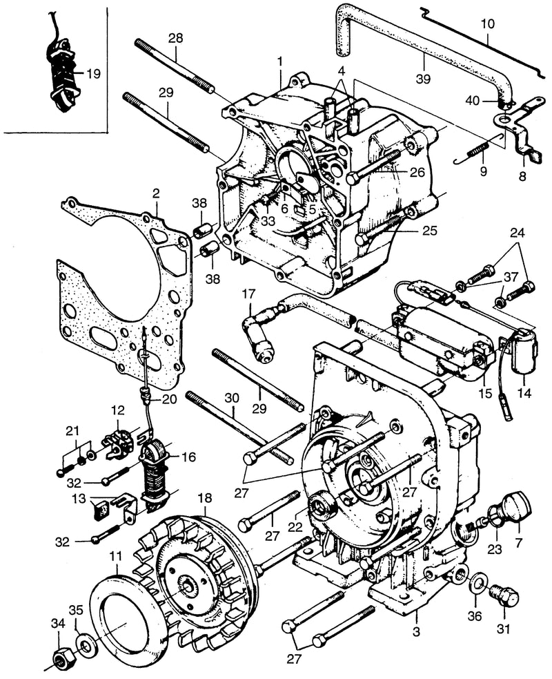 FLYWHEEL@CRANKCASE       @IGNITION COIL