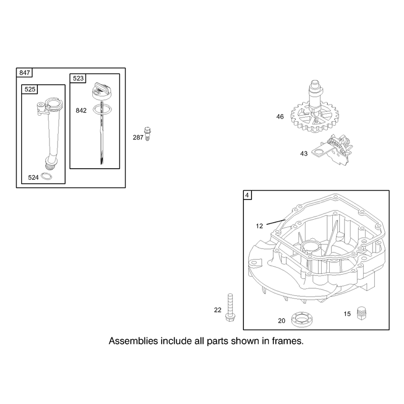 Crankcase Assembly Briggs and Stratton Model 122602-0111-E1