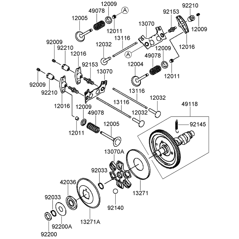 Valve and Camshaft Assembly Kawasaki FH770D-AS05
